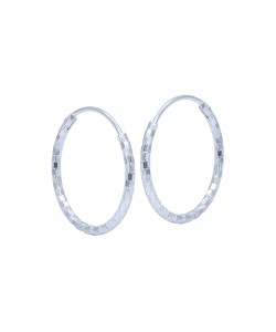 Pretty pattern Silver Hoop Earring HO-2588